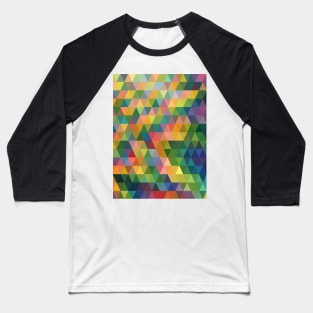 Rainbow Pastel Triangle, Geometric Abstract Pattern Baseball T-Shirt